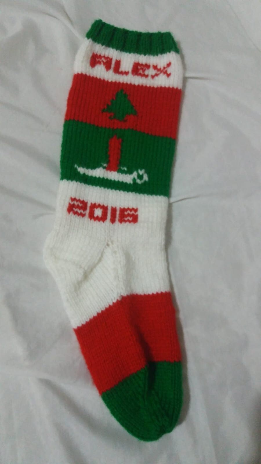 Special Order ADD-ON hand knit Christmas STOCKING 310 personalized, customized
