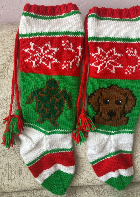 One-of-a-Kind Handknit Duplicate Christmas Stockings 100  Custom-made Family Heirloom Replica Handcrafted