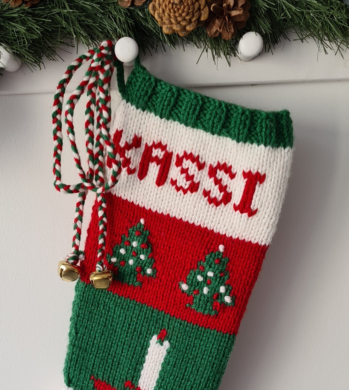 Tri-colored Braided Cord, with Jingle Bells 305 Handmade
