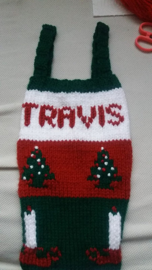 Special Order ADD-ON hand knit Christmas STOCKING 310 personalized, customized
