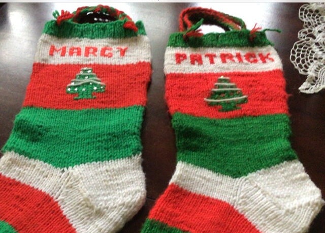 Special Order ADD-ON hand knit Christmas STOCKING 310 personalized, customized