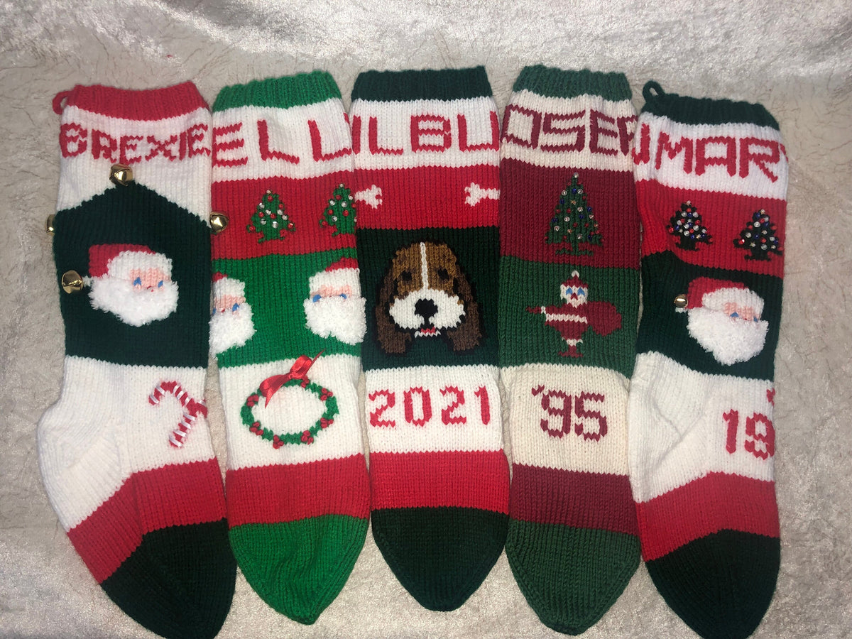 One-of-a-Kind Handknit Duplicate Christmas Stockings 100  Custom-made Family Heirloom Replica Handcrafted