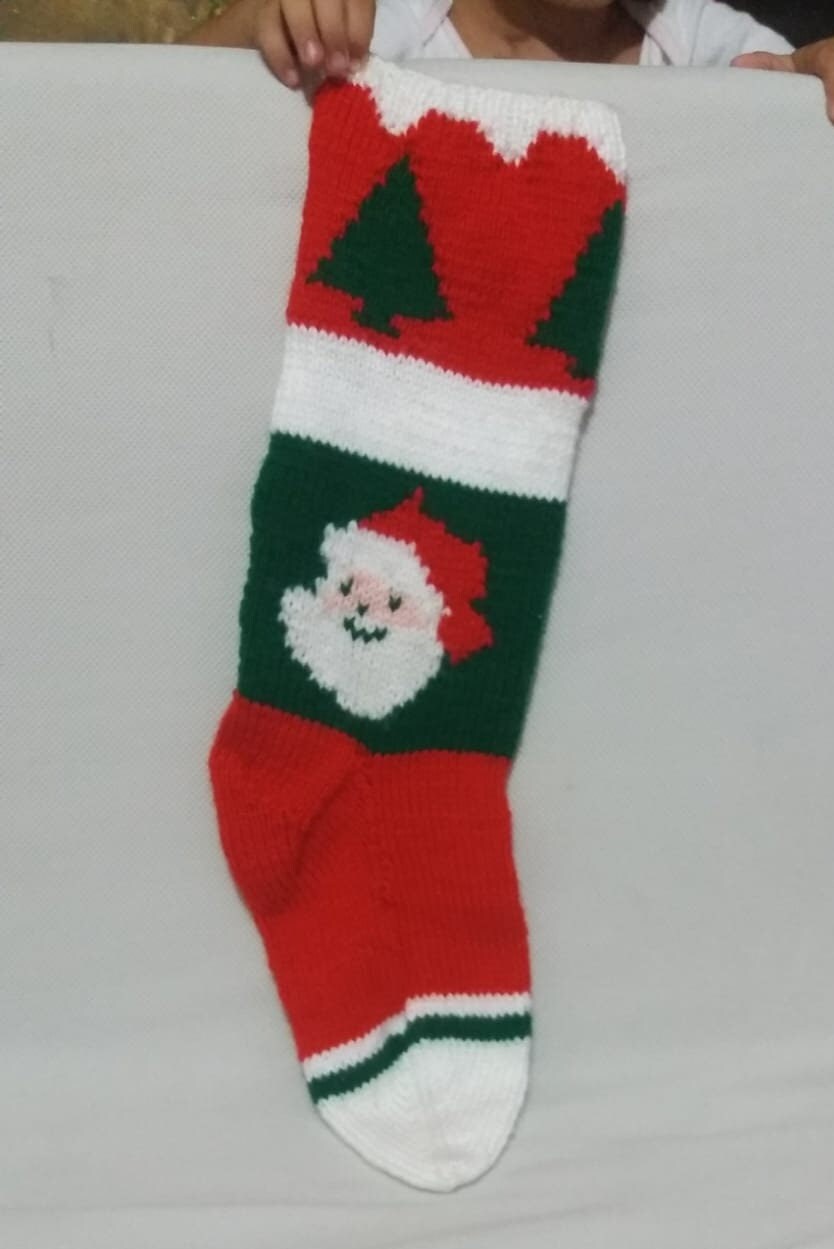 Classic Vintage Christmas Stocking 200 Replicate Duplicate Heirloom Handknit