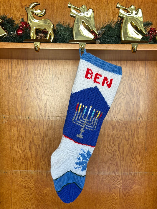 Chanukkah, Hanukkah Stocking 194 Menorah Stocking