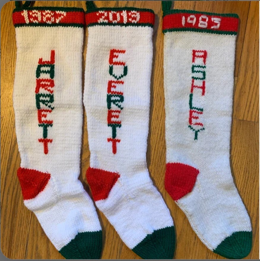 One-of-a-Kind Handknit Duplicate Christmas Stockings 100  Custom-made Family Heirloom Replica Handcrafted