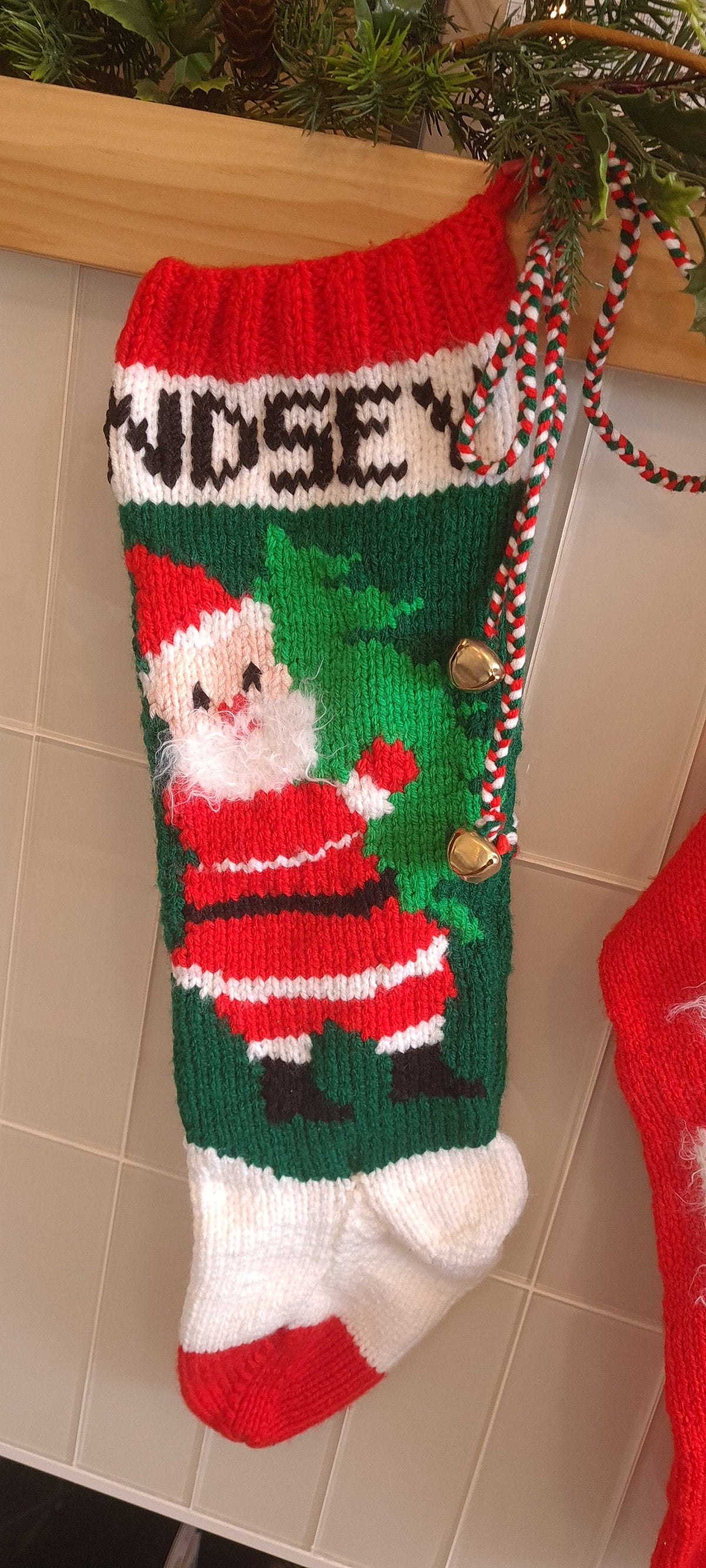 Classic Vintage Christmas Stocking 200 Replicate Duplicate Heirloom Handknit